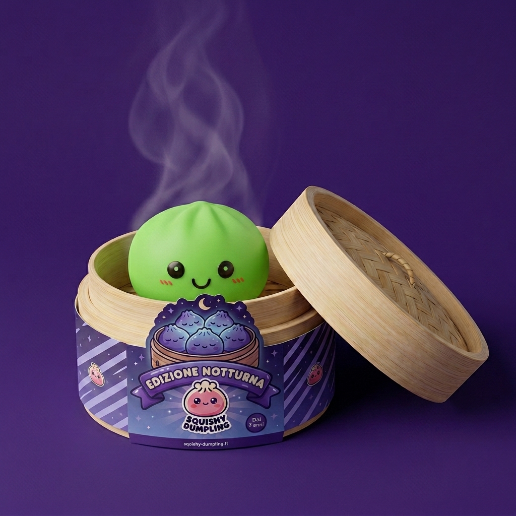 Dumpling Squishy Verde Luce Notturna — squishy antistress slow-rise kawaii