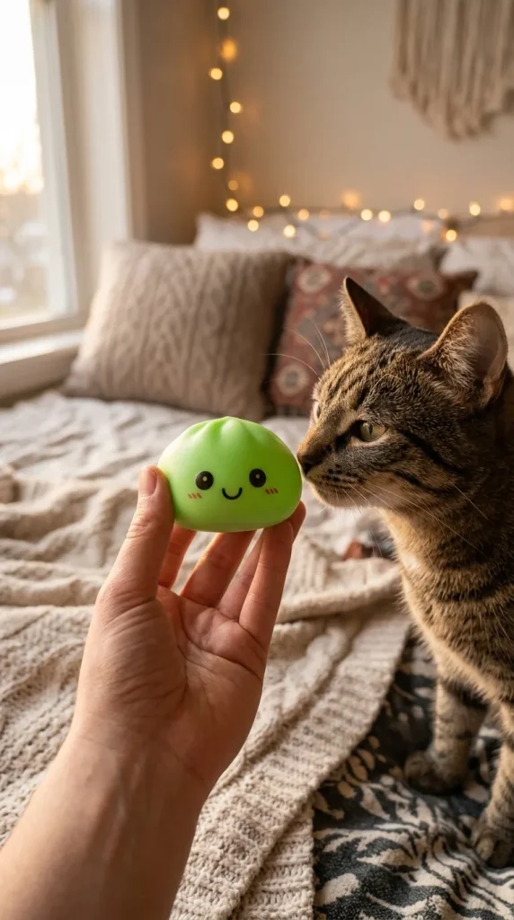 Dumpling Squishy Verde Luce Notturna — squishy antistress slow-rise kawaii