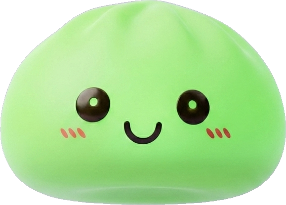 Dumpling Squishy Verde Luce Notturna — squishy antistress slow-rise kawaii
