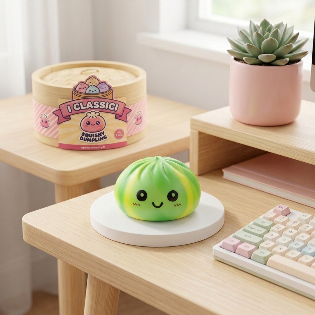 Squishy Dumpling Tie Dye Verde Effetto Vortice — squishy antistress slow-rise kawaii
