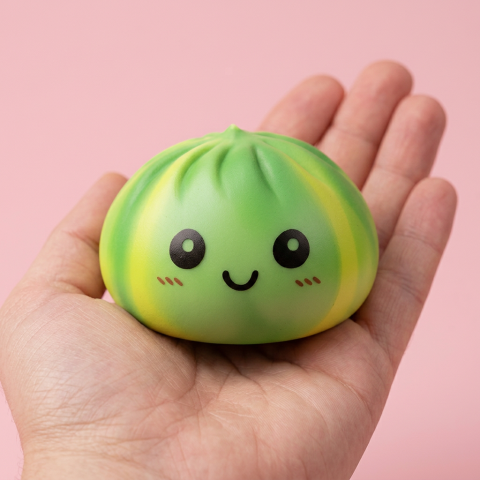 Squishy Dumpling Tie Dye Verde Effetto Vortice — squishy antistress slow-rise kawaii