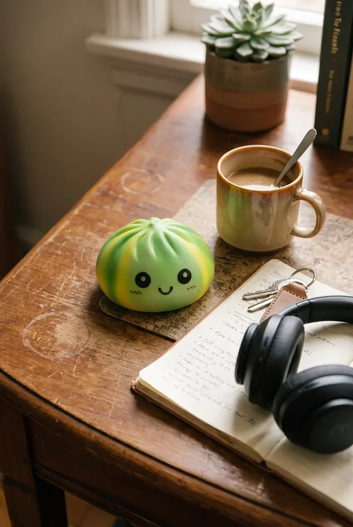 Squishy Dumpling Tie Dye Verde Effetto Vortice — squishy antistress slow-rise kawaii