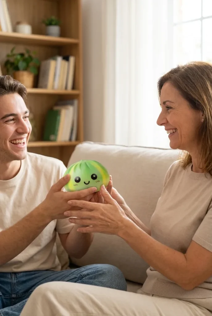 Squishy Dumpling Tie Dye Verde Effetto Vortice — squishy antistress slow-rise kawaii