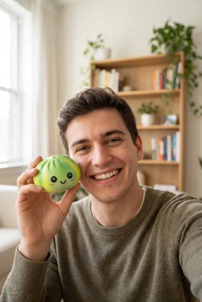 Squishy Dumpling Tie Dye Verde Effetto Vortice — squishy antistress slow-rise kawaii