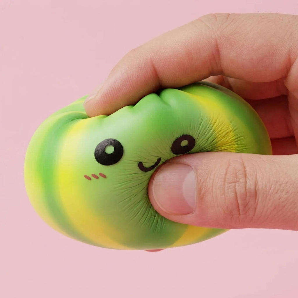 Squishy Dumpling Tie Dye Verde Effetto Vortice — squishy antistress slow-rise kawaii