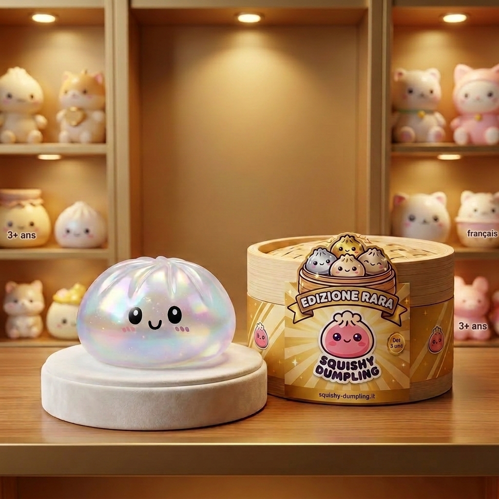 Dumpling Squishy Holographic Iridescente — squishy antistress slow-rise kawaii