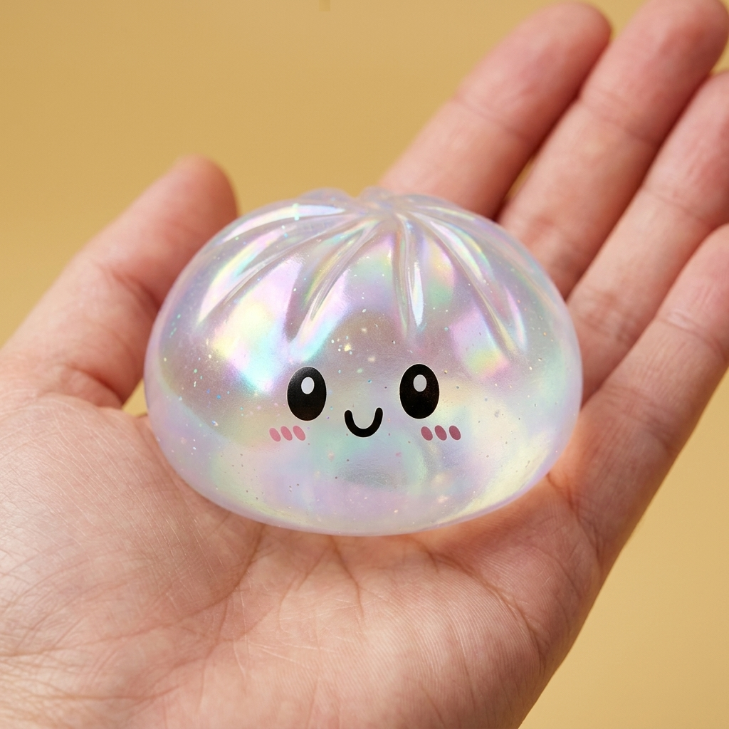 Dumpling Squishy Holographic Iridescente — squishy antistress slow-rise kawaii