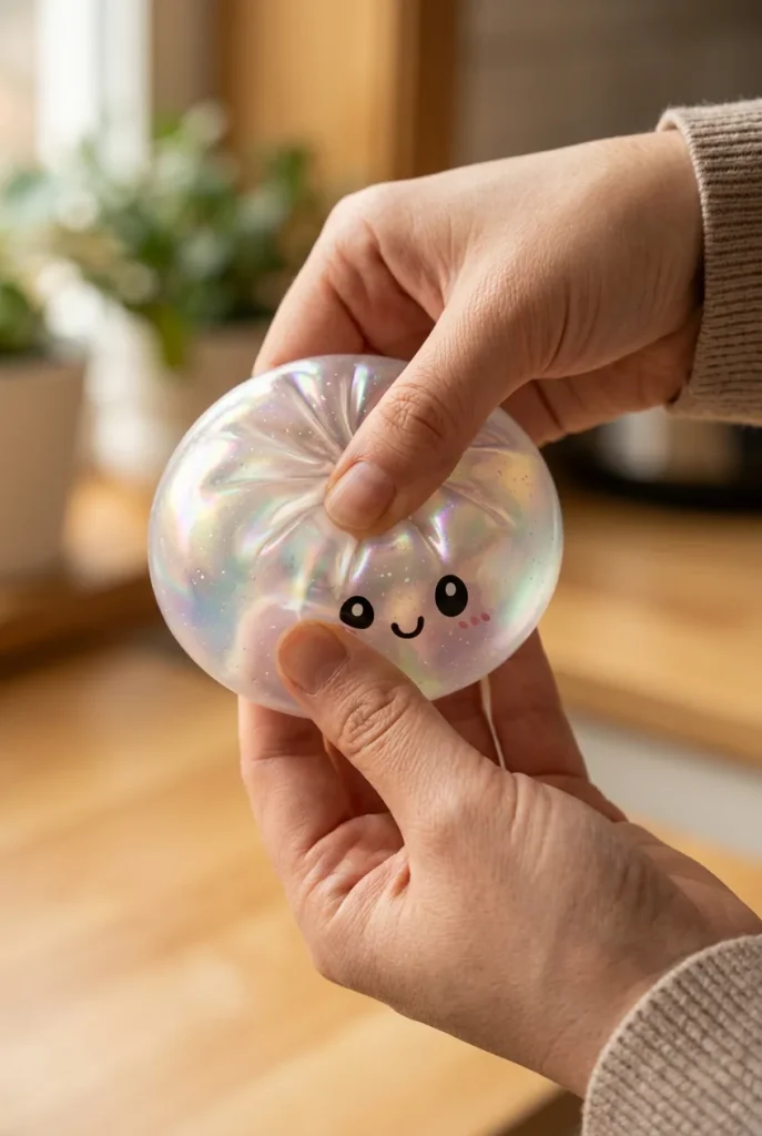 Dumpling Squishy Holographic Iridescente — squishy antistress slow-rise kawaii