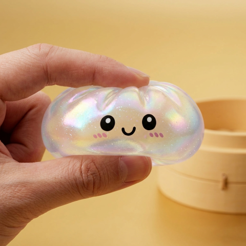 Dumpling Squishy Holographic Iridescente — squishy antistress slow-rise kawaii