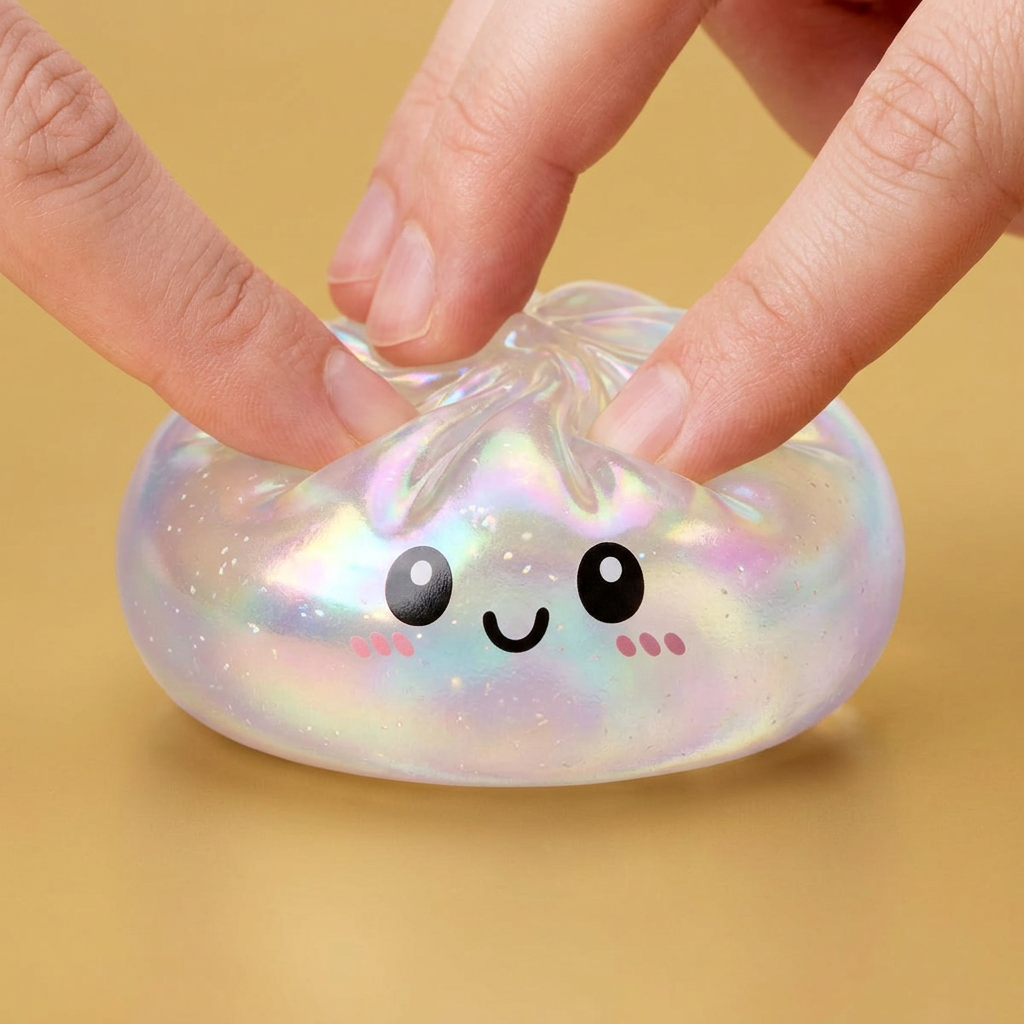 Dumpling Squishy Holographic Iridescente — squishy antistress slow-rise kawaii