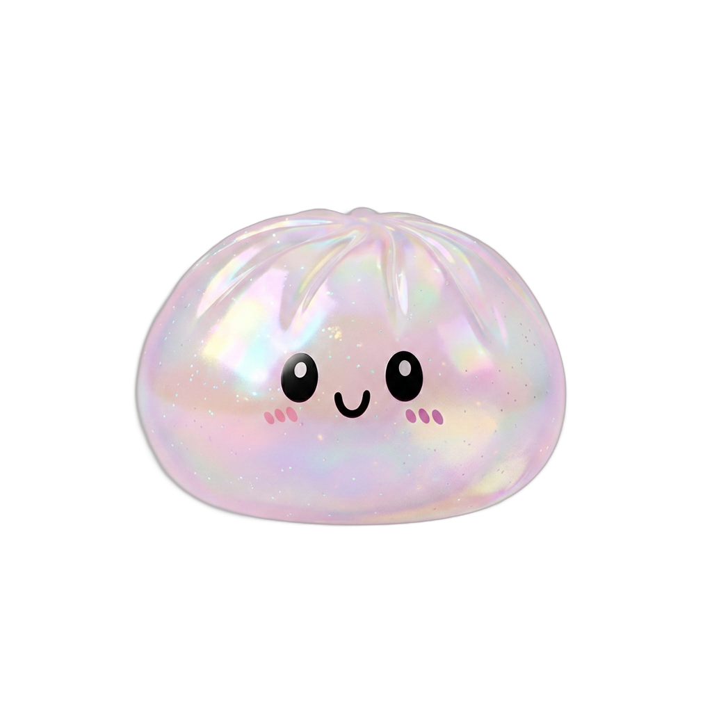 Dumpling Squishy Holographic Iridescente — squishy antistress slow-rise kawaii