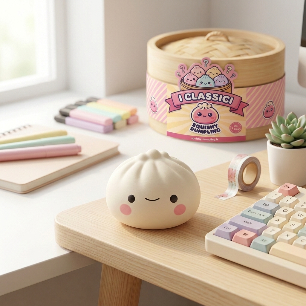Dumpling Squishy Giapponese Kawaii — Lotto da 12 Blind Box — squishy antistress slow-rise kawaii