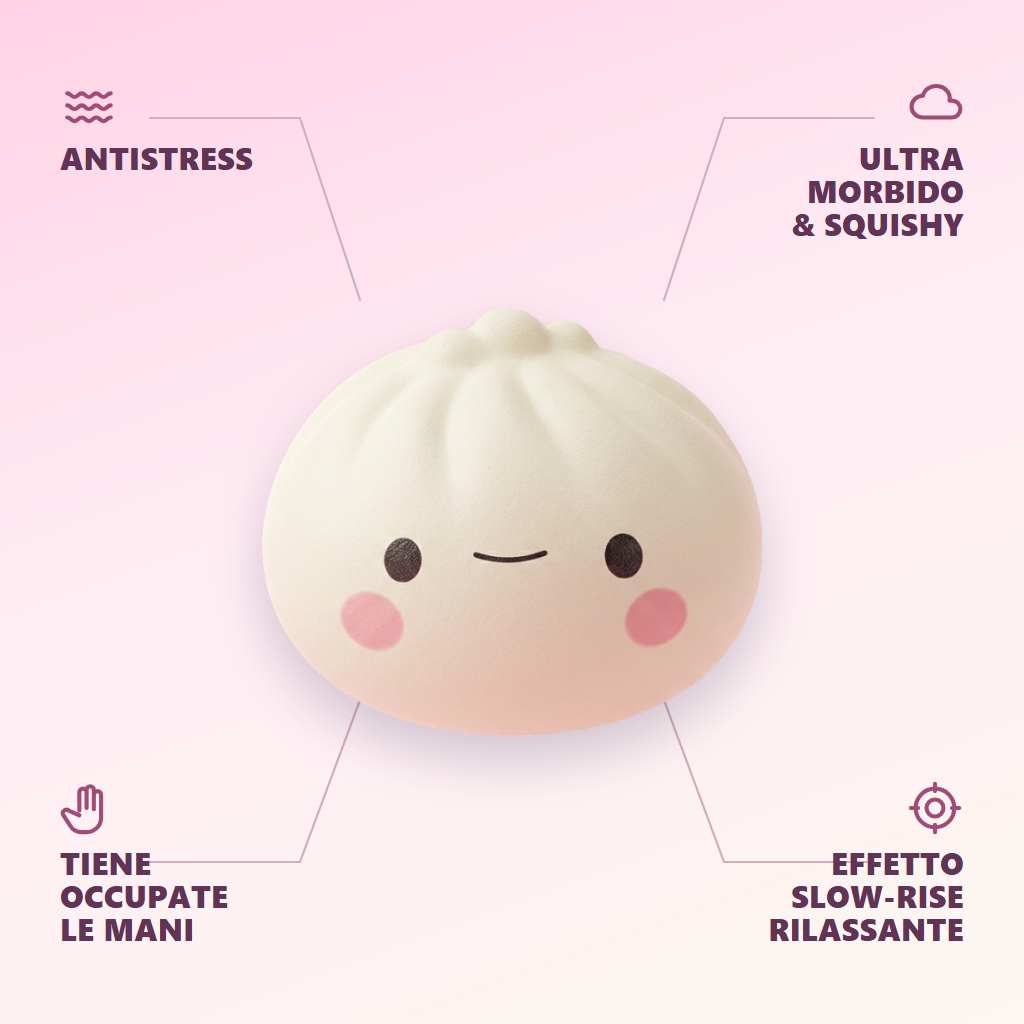 Dumpling Squishy Giapponese Kawaii — Lotto da 12 Blind Box — squishy antistress slow-rise kawaii