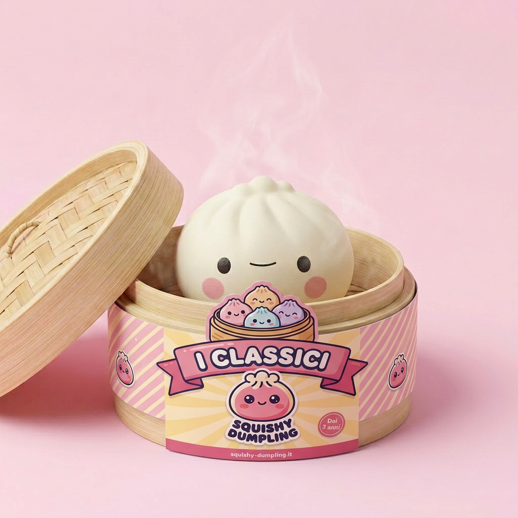 Dumpling Squishy Giapponese Kawaii — Lotto da 12 Blind Box — squishy antistress slow-rise kawaii