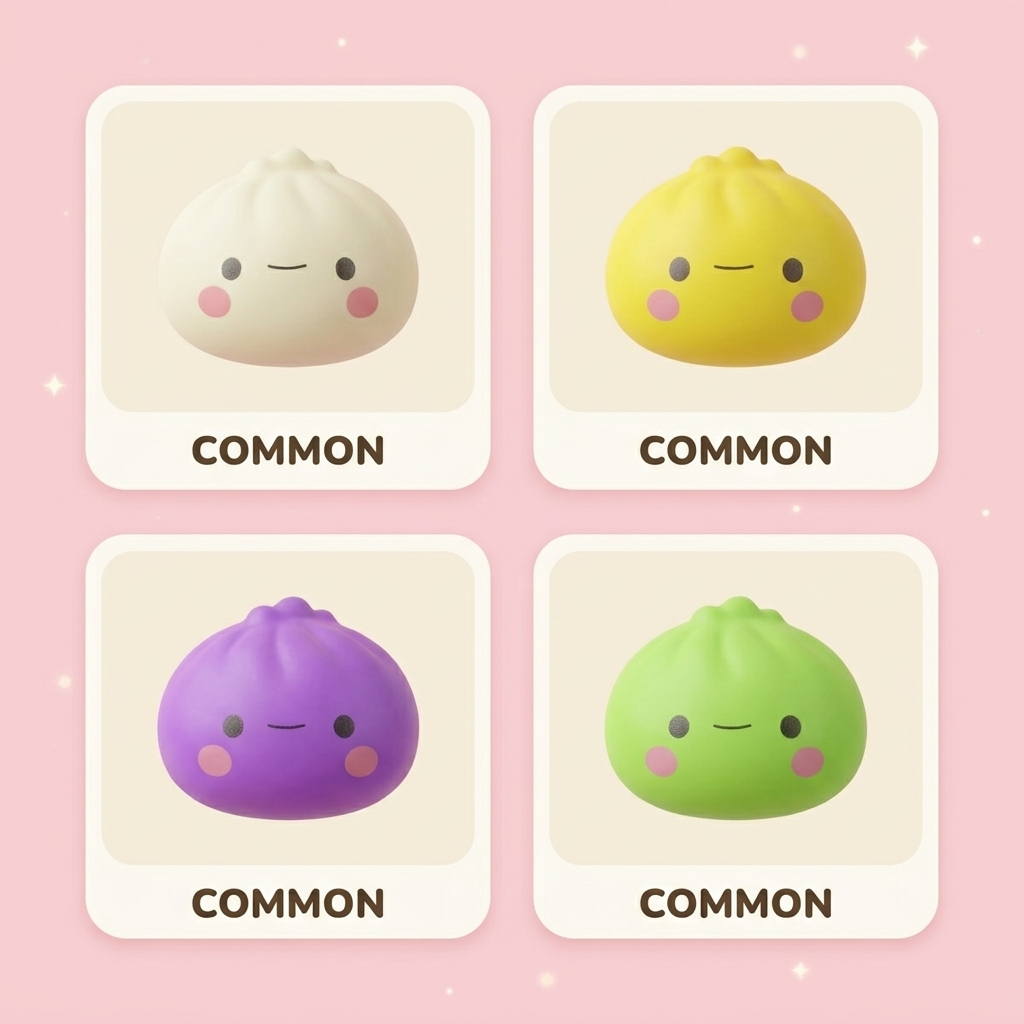 Dumpling Squishy Giapponese Kawaii — Lotto da 12 Blind Box — squishy antistress slow-rise kawaii