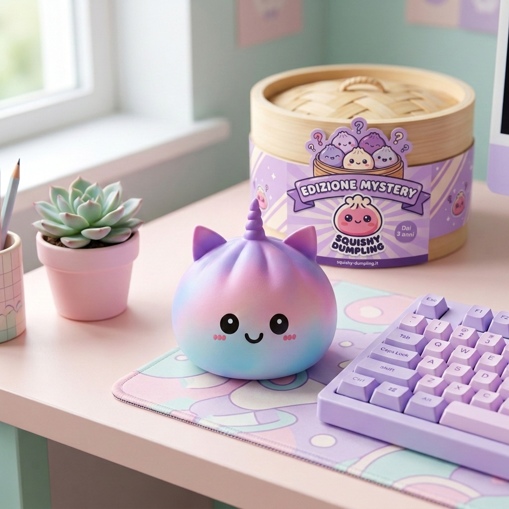 Jumbo Dumpling Squishy Unicorno Arcobaleno — squishy antistress slow-rise kawaii