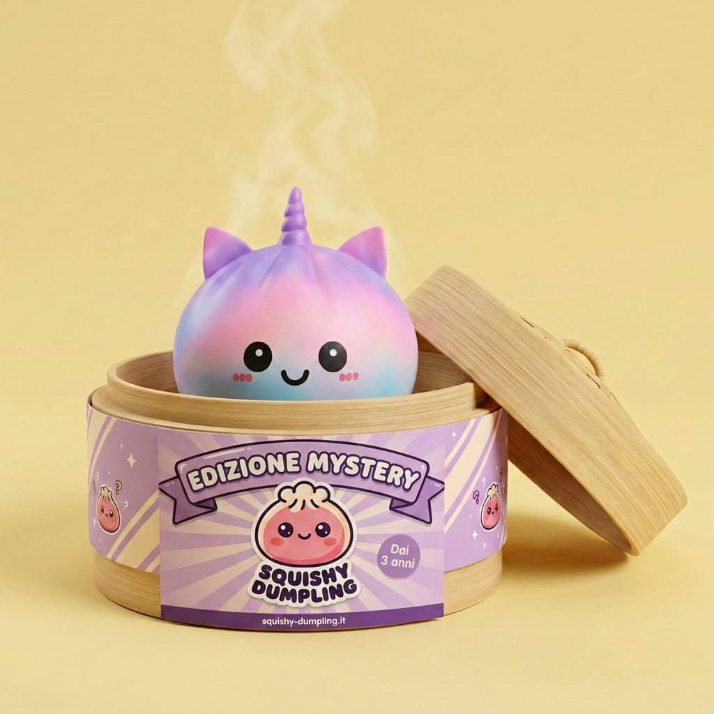 Jumbo Dumpling Squishy Unicorno Arcobaleno — squishy antistress slow-rise kawaii