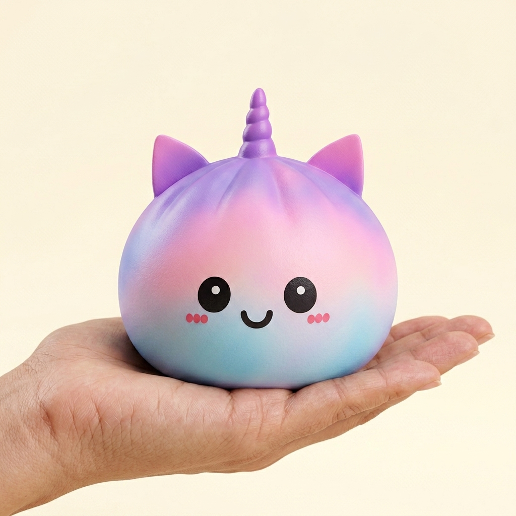 Jumbo Dumpling Squishy Unicorno Arcobaleno — squishy antistress slow-rise kawaii