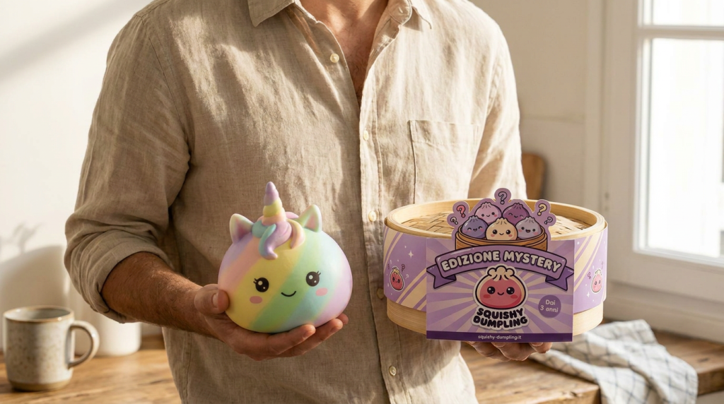 Jumbo Dumpling Squishy Unicorno Arcobaleno — squishy antistress slow-rise kawaii