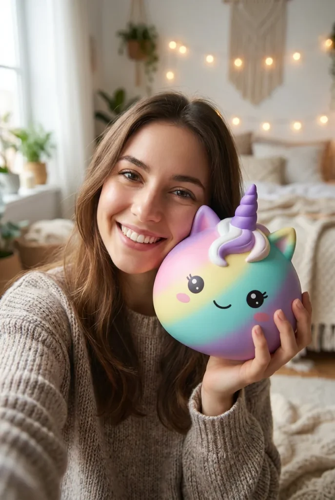 Jumbo Dumpling Squishy Unicorno Arcobaleno — squishy antistress slow-rise kawaii