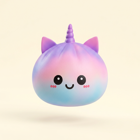 Jumbo Dumpling Squishy Unicorno Arcobaleno — squishy antistress slow-rise kawaii
