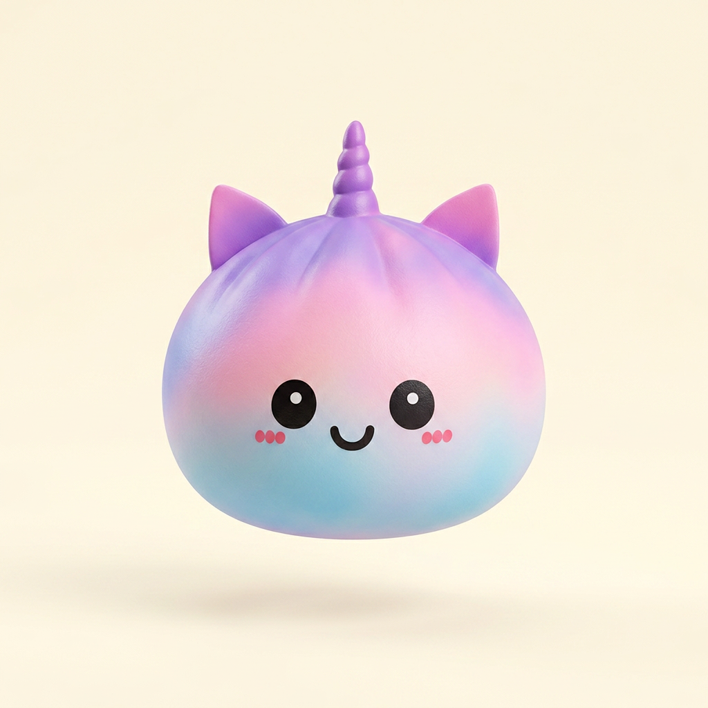 Jumbo Dumpling Squishy Unicorno Arcobaleno — squishy antistress slow-rise kawaii