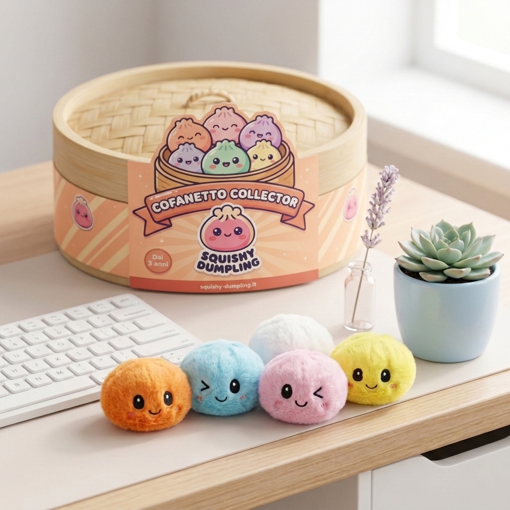 Dumpling Squishy Portachiavi Peluche x6 — squishy antistress slow-rise kawaii