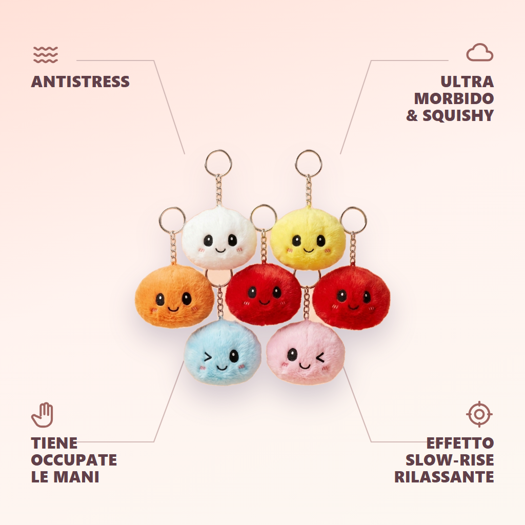 Dumpling Squishy Portachiavi Peluche x6 — squishy antistress slow-rise kawaii