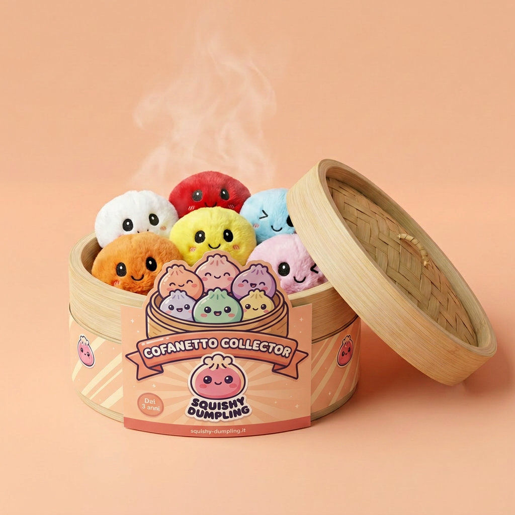 Dumpling Squishy Portachiavi Peluche x6 — squishy antistress slow-rise kawaii
