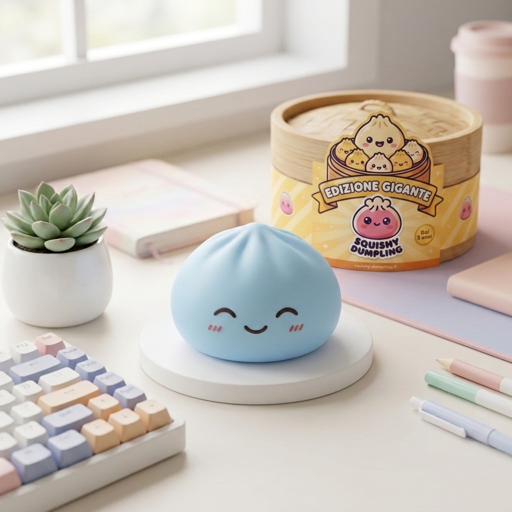 Giant Dumpling Squishy Blu Jumbo — squishy antistress slow-rise kawaii