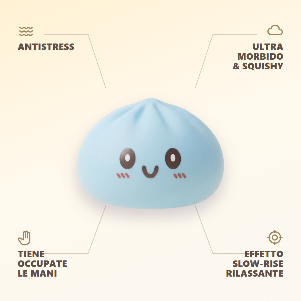 Giant Dumpling Squishy Blu Jumbo — squishy antistress slow-rise kawaii