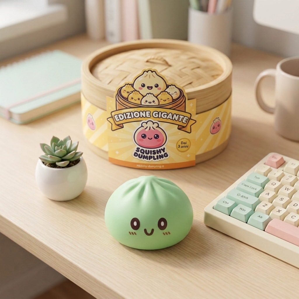 Squishy Dumpling Gigante Verde Jumbo — squishy antistress slow-rise kawaii