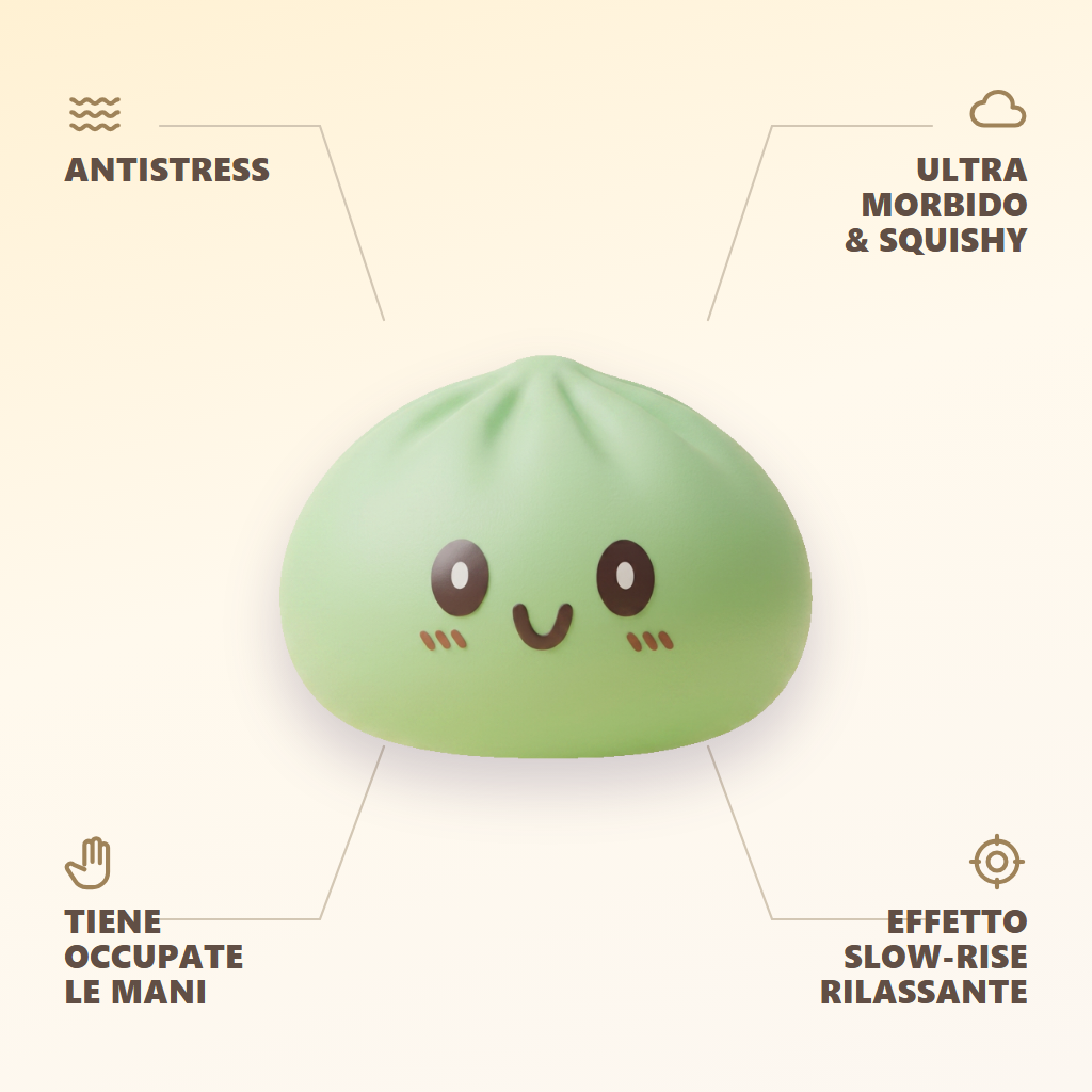 Squishy Dumpling Gigante Verde Jumbo — squishy antistress slow-rise kawaii
