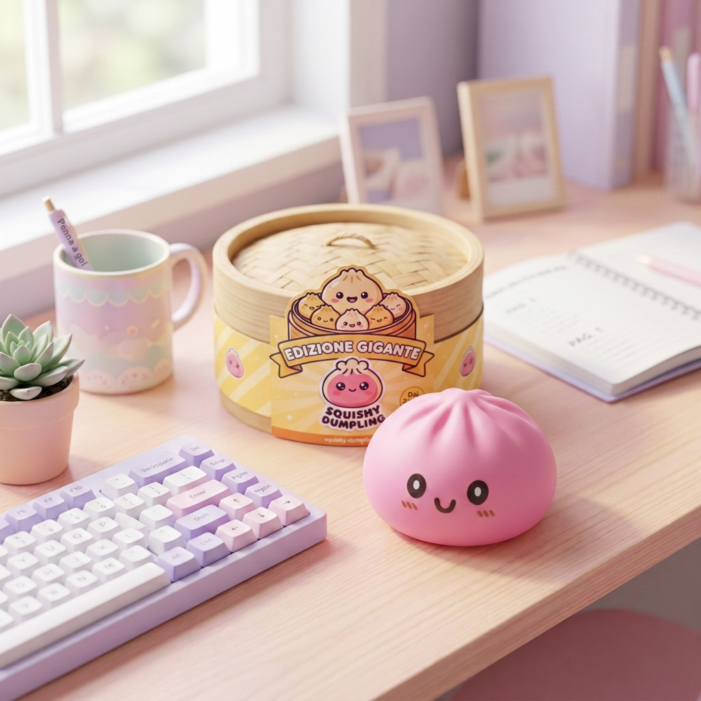 Giant Dumpling Squishy Rosa — squishy antistress slow-rise kawaii