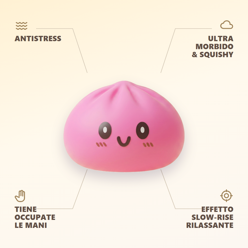 Giant Dumpling Squishy Rosa — squishy antistress slow-rise kawaii