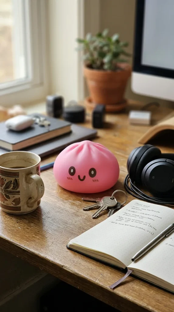 Giant Dumpling Squishy Rosa — squishy antistress slow-rise kawaii