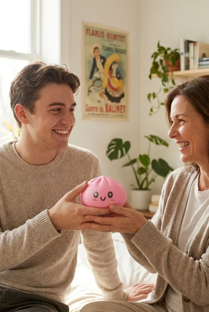 Giant Dumpling Squishy Rosa — squishy antistress slow-rise kawaii