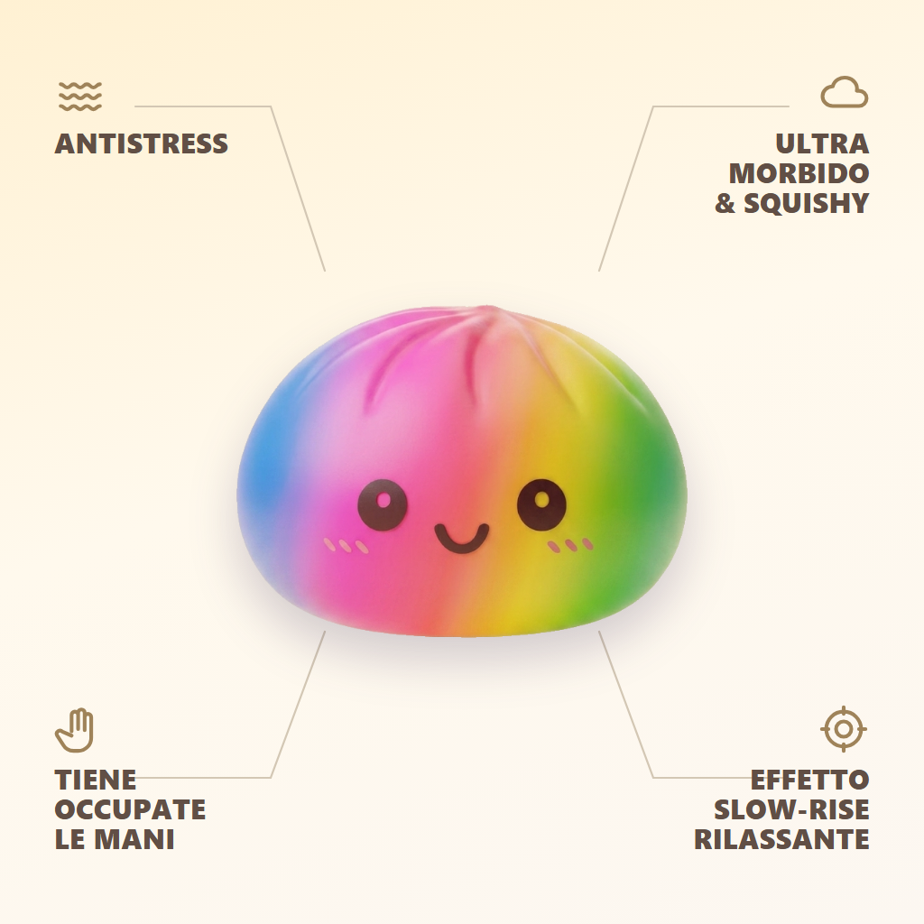 Rainbow Dumpling Squishy Gigante — squishy antistress slow-rise kawaii