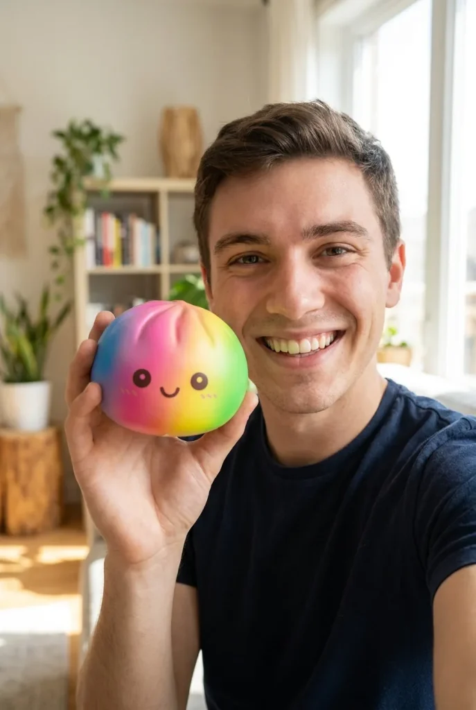 Rainbow Dumpling Squishy Gigante — squishy antistress slow-rise kawaii