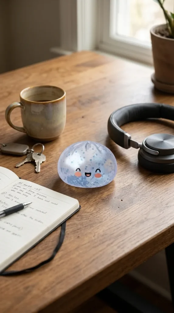 Dumpling Squishy Sparkle Blu Ghiaccio — squishy antistress slow-rise kawaii