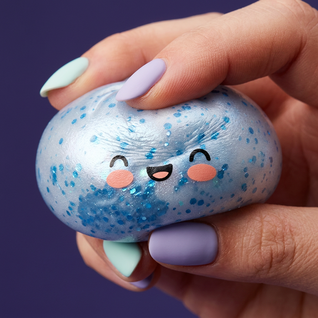Dumpling Squishy Sparkle Blu Ghiaccio — squishy antistress slow-rise kawaii