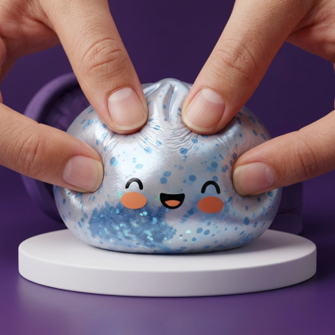 Dumpling Squishy Sparkle Blu Ghiaccio — squishy antistress slow-rise kawaii
