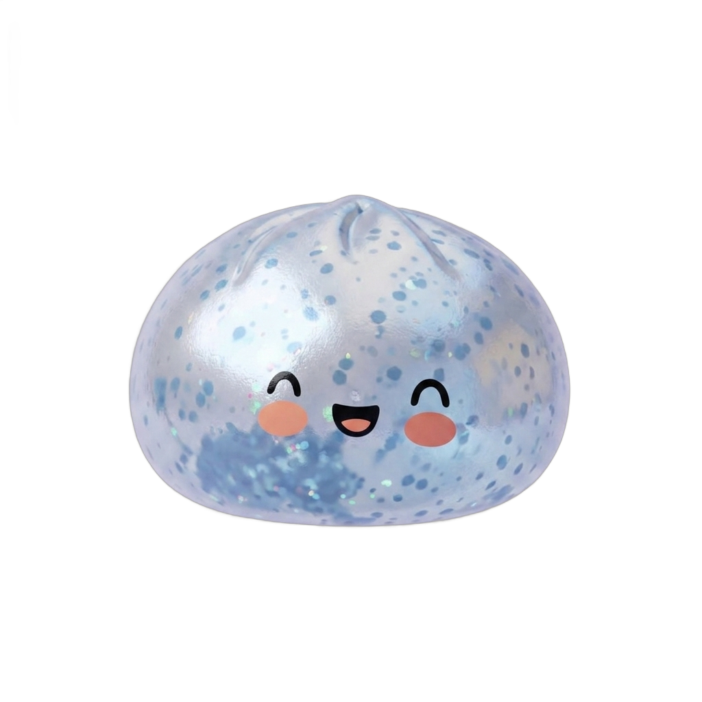 Dumpling Squishy Sparkle Blu Ghiaccio — squishy antistress slow-rise kawaii