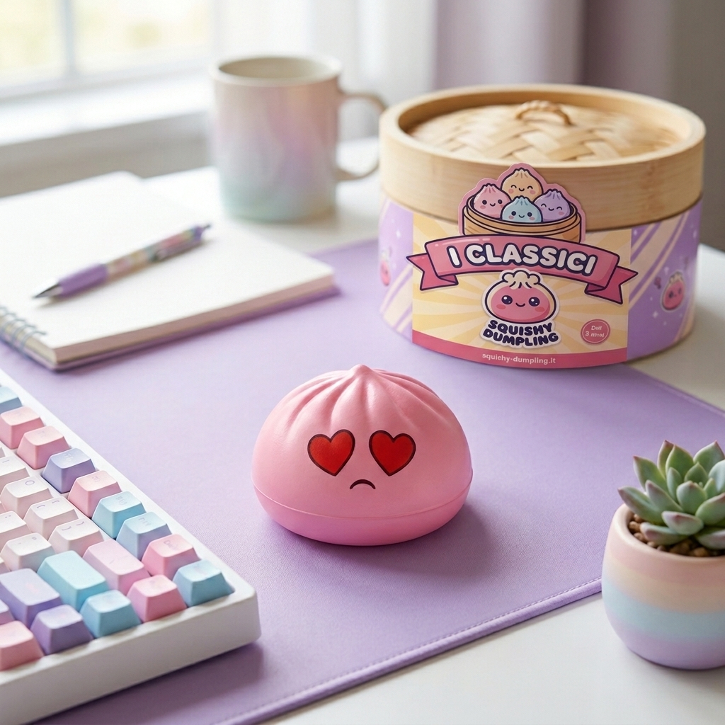 Mini Dumpling Squishy Kawaii Mystery con Cestino — squishy antistress slow-rise kawaii