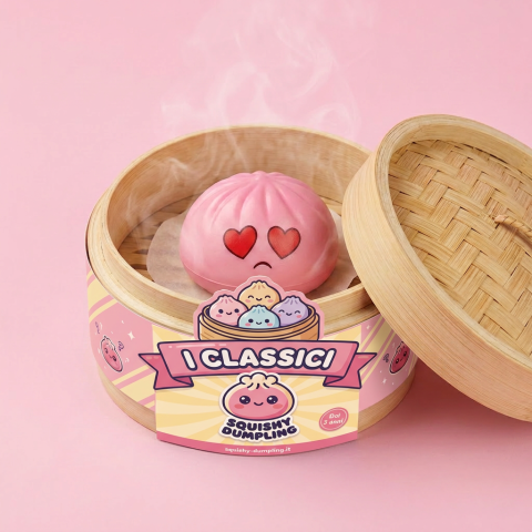 Mini Dumpling Squishy Kawaii Mystery con Cestino — squishy antistress slow-rise kawaii