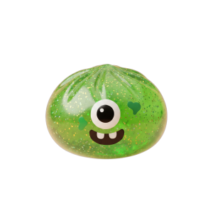Squishy Dumpling Monster Halloween Verde Glitter — squishy antistress slow-rise kawaii
