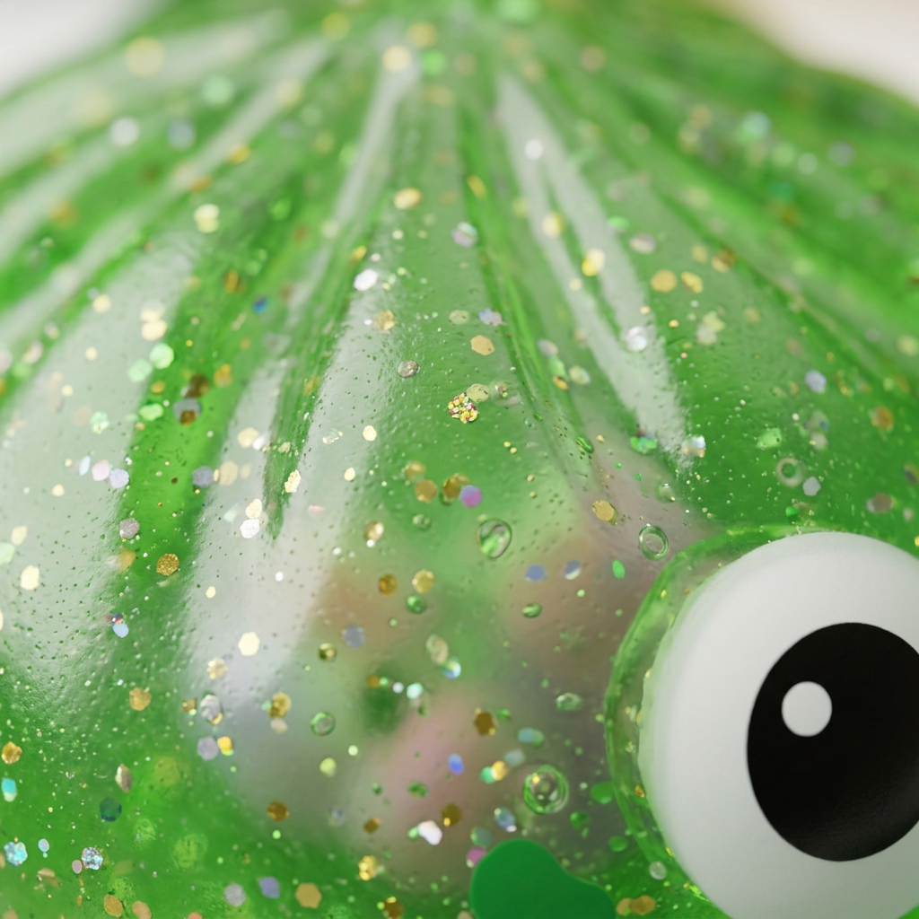 Squishy Dumpling Monster Halloween Verde Glitter — squishy antistress slow-rise kawaii