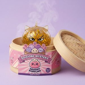 Glitter Dumpling Squishy Rare Unicorno Magico nel suo cestino di bambù per vapore