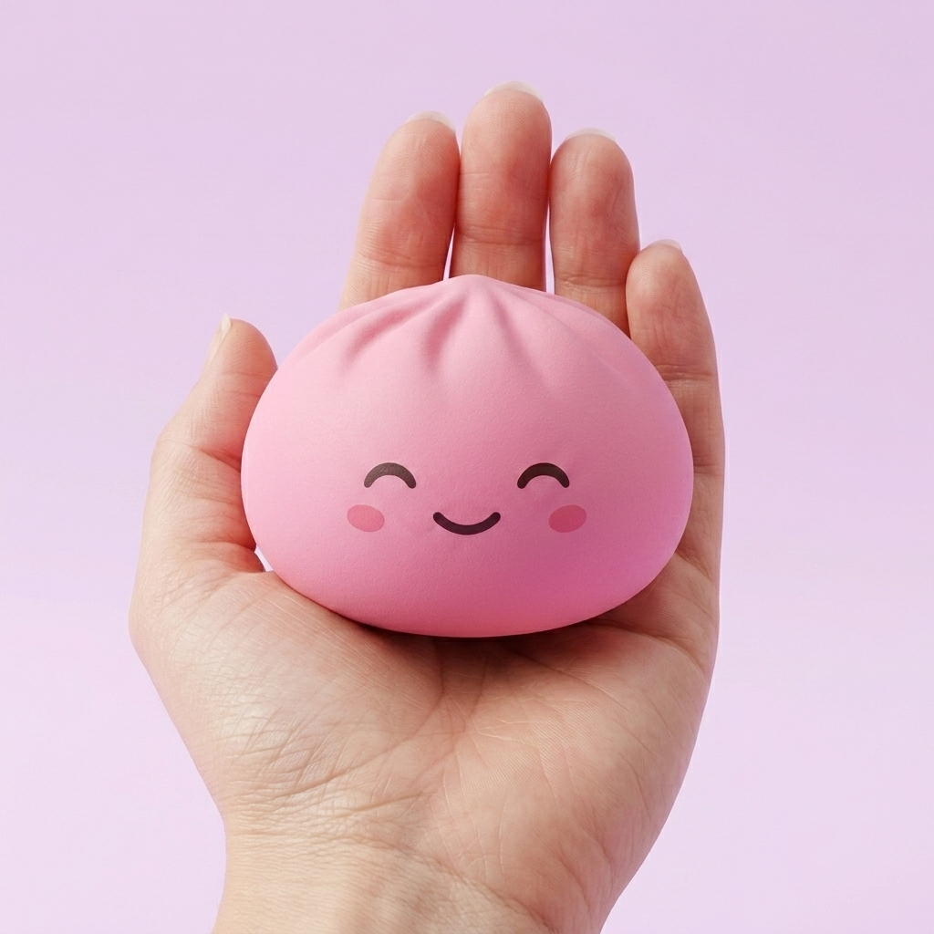 Mystery Dumpling Squishy con Cestino di Bambù — squishy antistress slow-rise kawaii