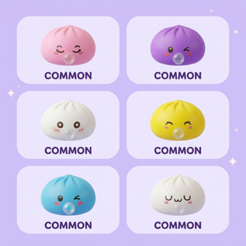 Mystery Dumpling Squishy con Cestino di Bambù — squishy antistress slow-rise kawaii